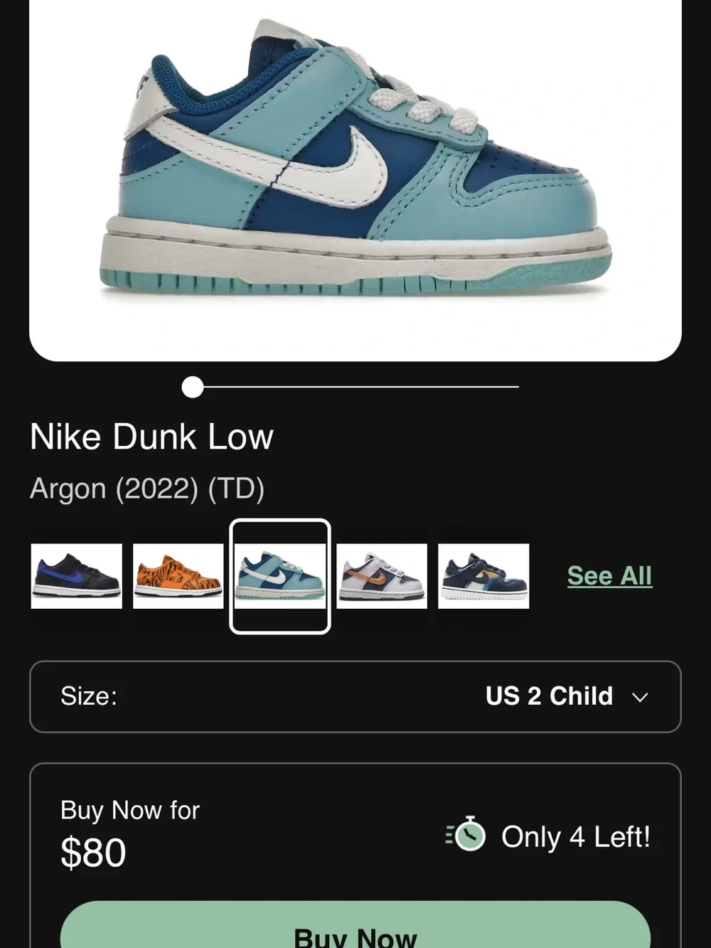 Nike Kids Light Blue and Royal Blue Low-Top Sneakers